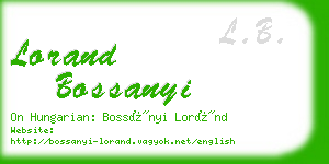 lorand bossanyi business card